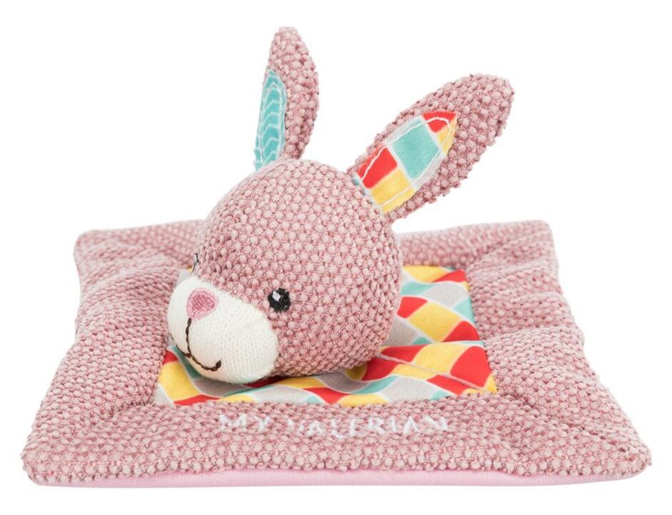 Trixie JUNIOR plyšový čtverec s králičí hlavou 13x13 cm