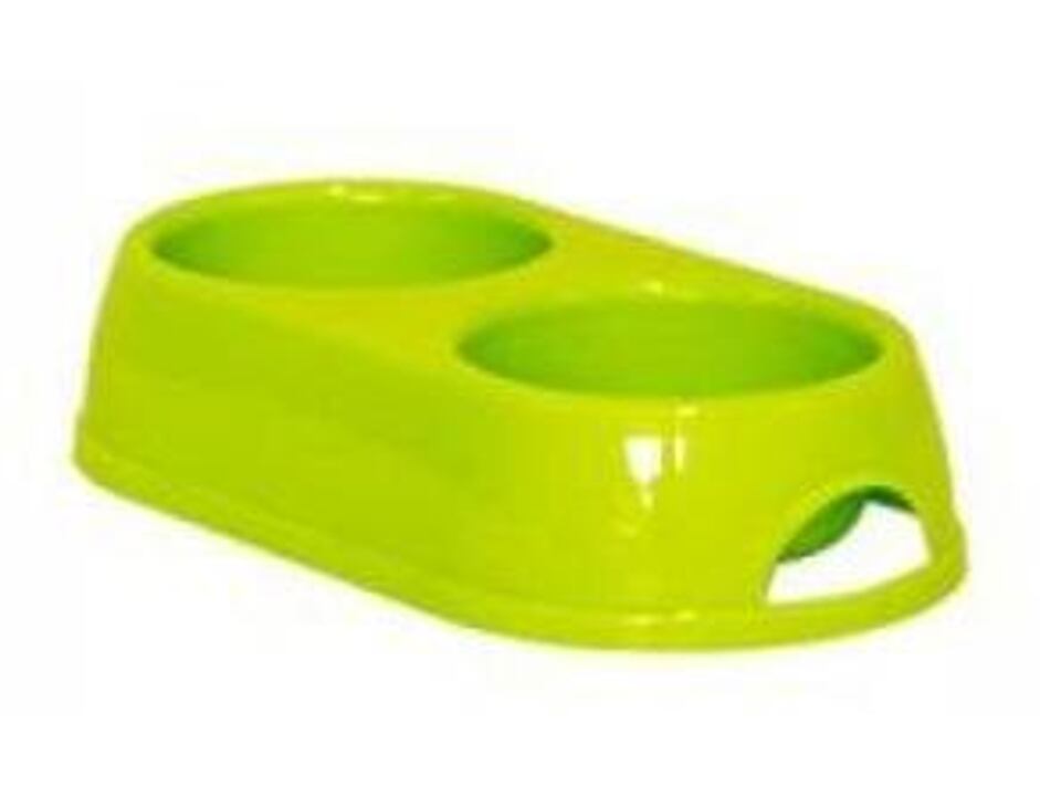 Dvojmiska plastová 2 x 230 ml zelená