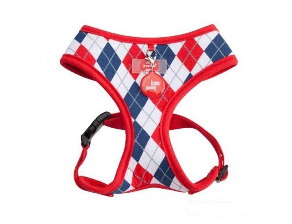 Puppia Argyle Harness A kšíry - červená