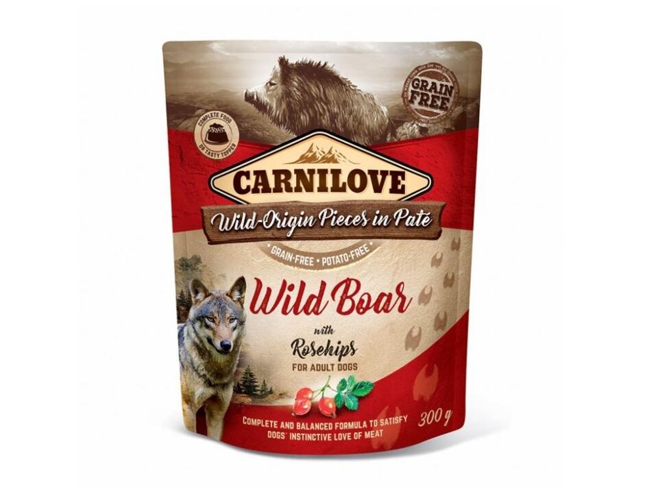 Carnilove Dog Pouch Paté Wild Boar & Rosehips 300g