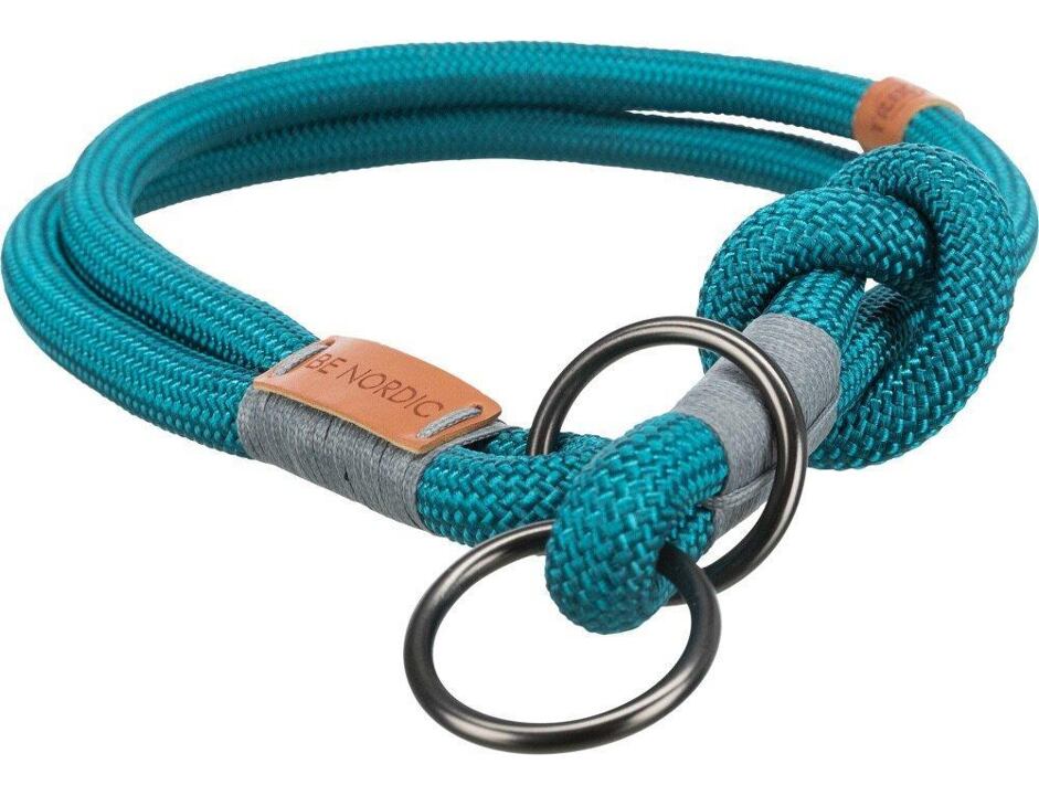 BE NORDIC stahovací obojek L: 50cm/13mm, petrolejová/světlešedá