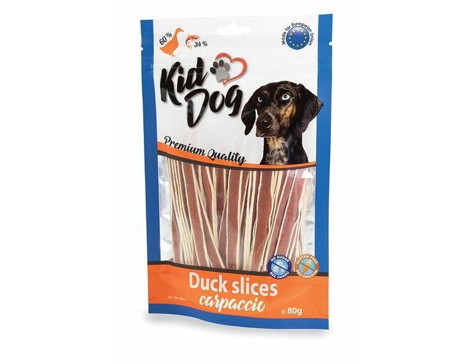KIDDOG kachní proužky carpaccio 80 g