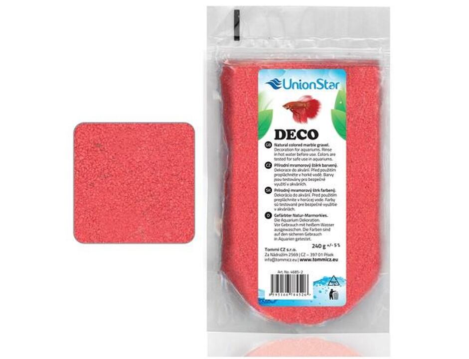 Betta akvarijní písek DECO červený 1 - 1,5mm, 240 g
