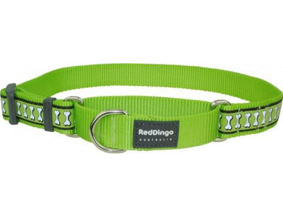 Red Dingo obojek polostahovací reflexní 30 - 44 cm - limetkový